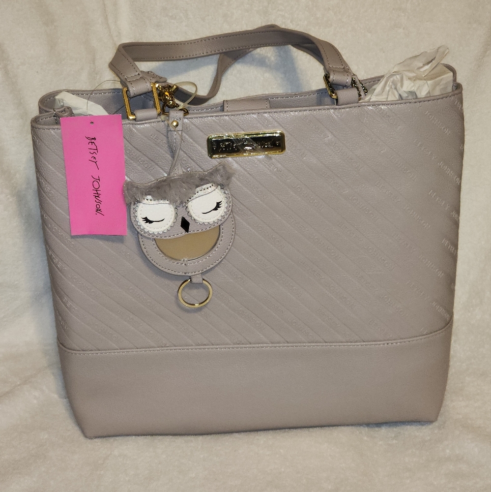 Betsey Johnson Gray Tote Bag